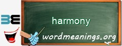 WordMeaning blackboard for harmony